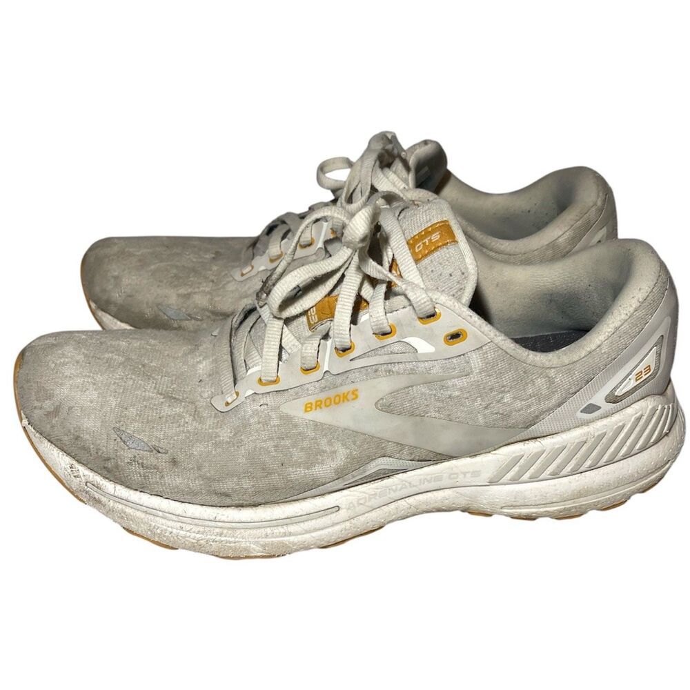 Men Brooks Adrenaline GTS 23 Size 9.5 Gray/White/Gold Running